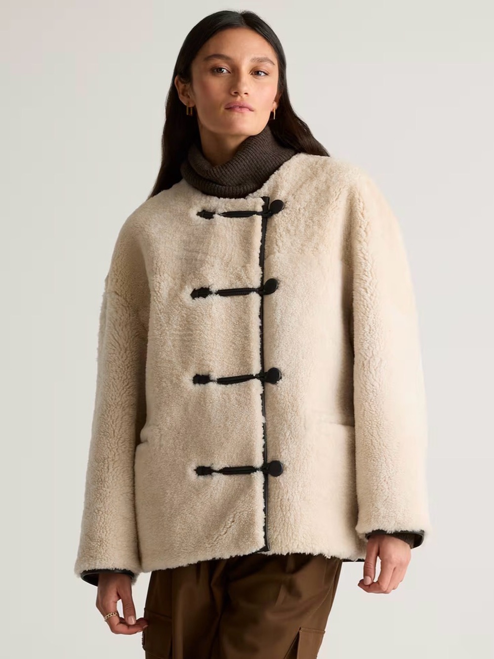 Quince 100% Shearling Duffle Jacket NWT Small